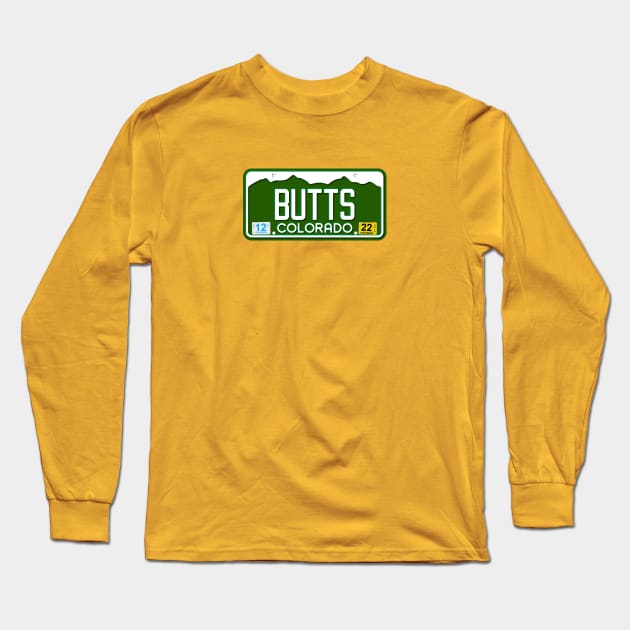 Colorado License Plate Tee - BUTTS Long Sleeve T-Shirt by South-O-Matic